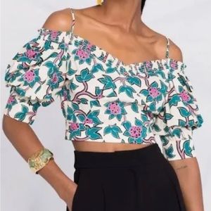DVF Diane von Furstenberg
floral-print cropped top
